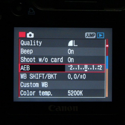 Canon 5D Mark1 AEB for HDR Photography