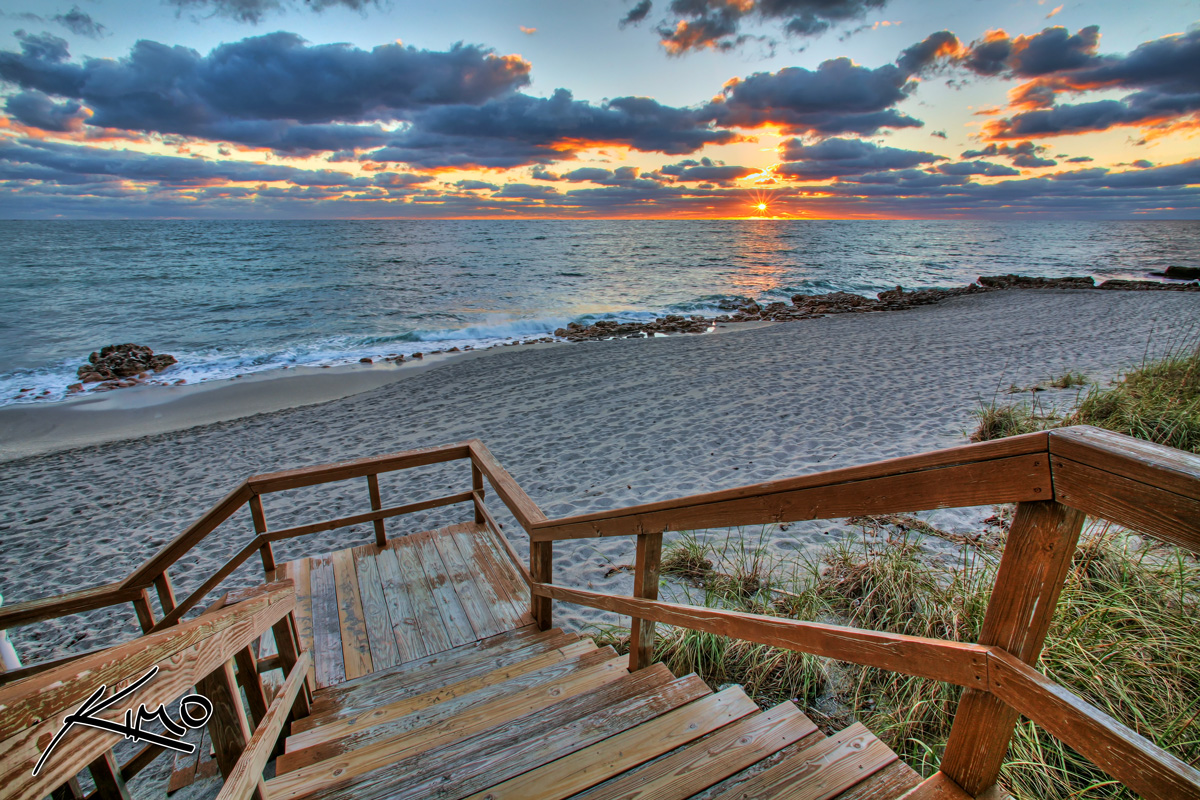 Sunrise from the Stairs at Coral Cove Park