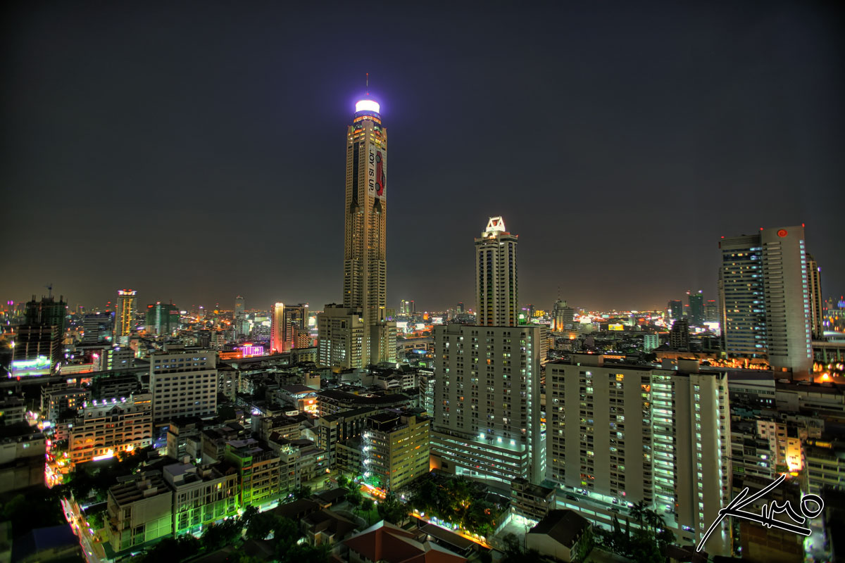 Baiyoke Tower II at Nighttime in Bangkok Thailand