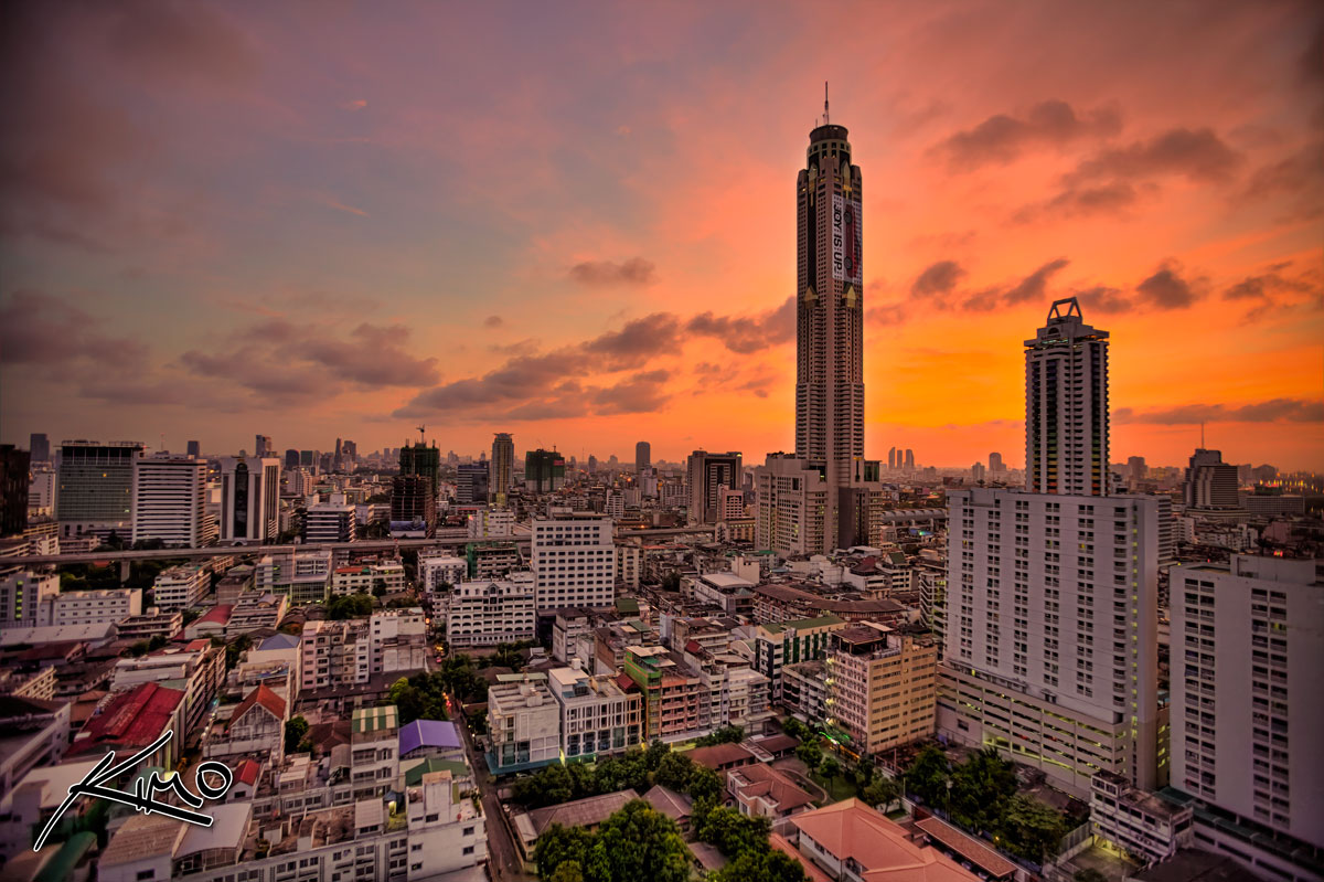 Sunrise Over Bangkok’s Baiyoke Sky Hotel