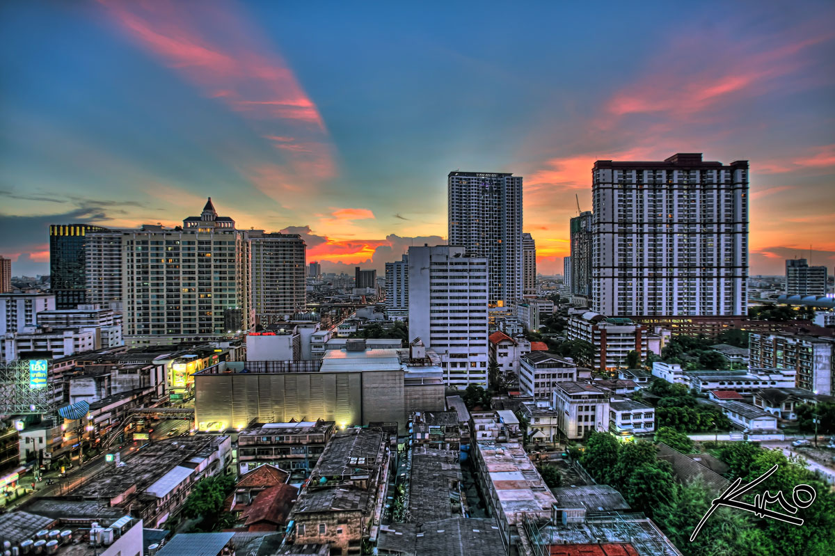 Bangkok Cityscape Sunset HDR Photo