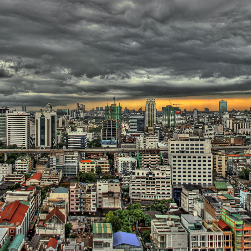 Bangkok City During the Storm