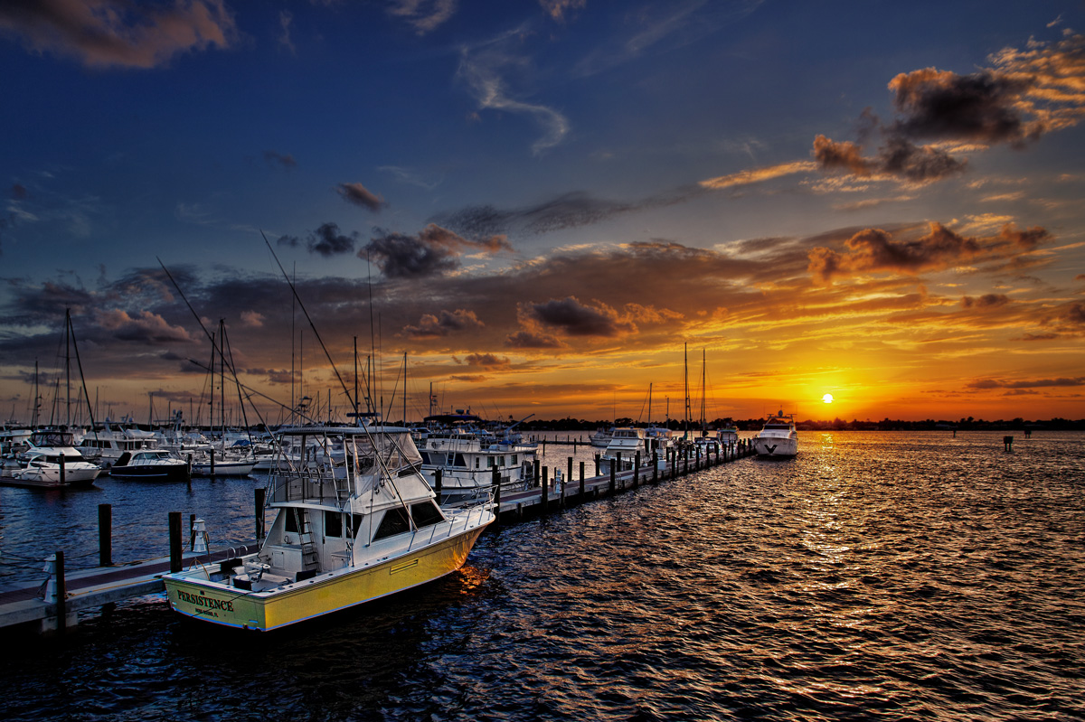Sunset Over Stuart Marina Florida