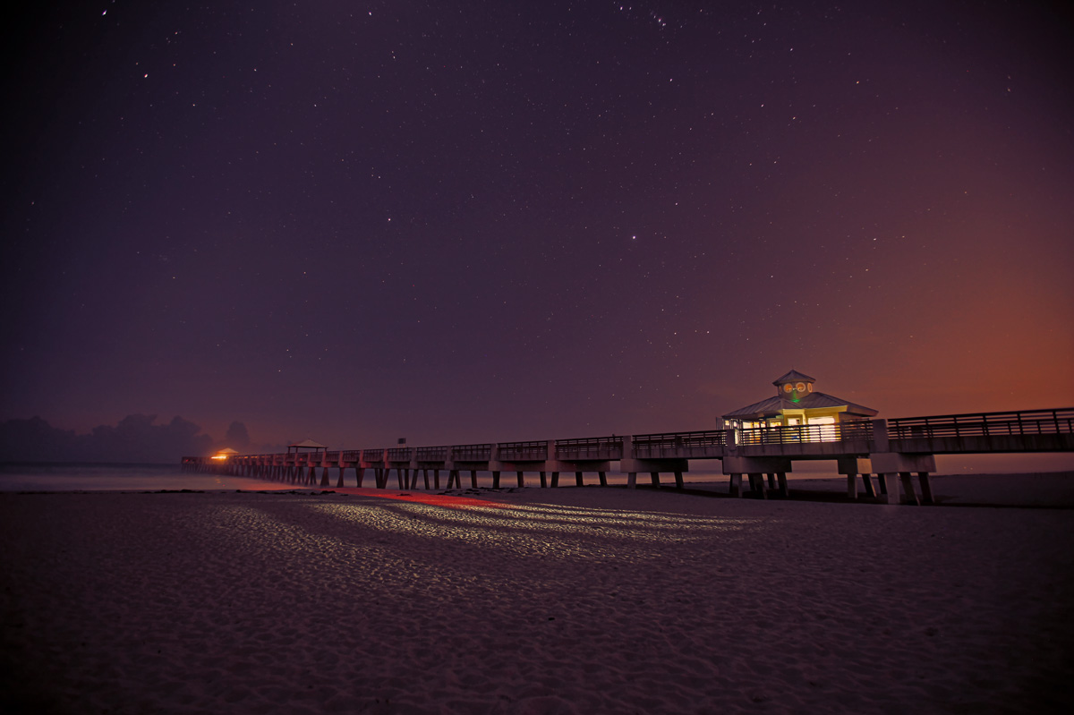 Nighttime HDR Photo from Juno Beach Pier