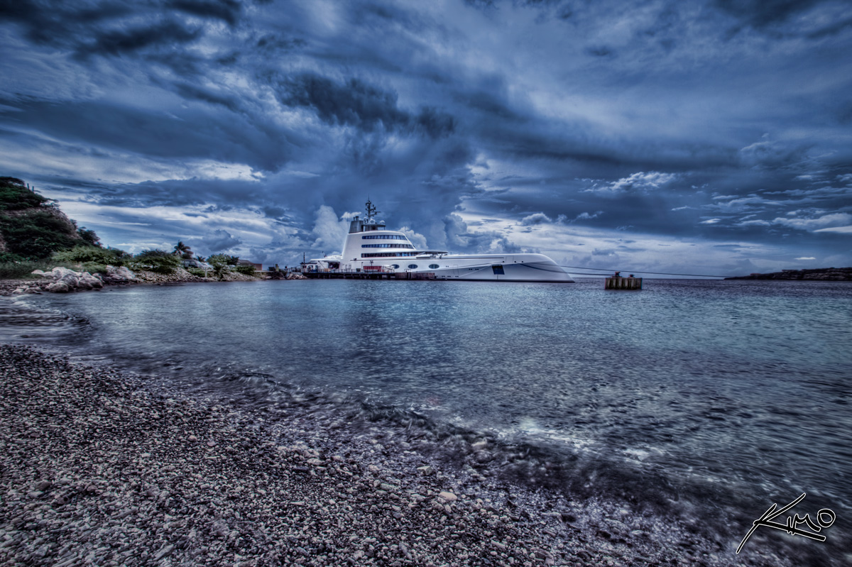 Giga Yacht “A” Docked Off Curacao