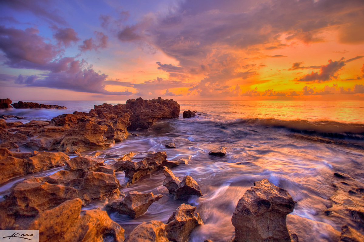 Coral Cove Park Golden Sunrise Over Beach Rocks | HDR Photography by ...