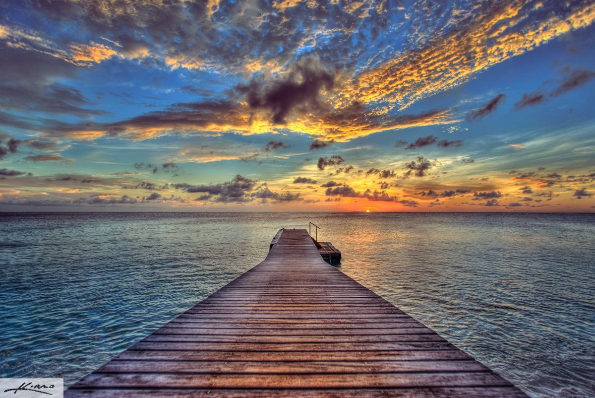 Curacao Sunset at Floating Pier