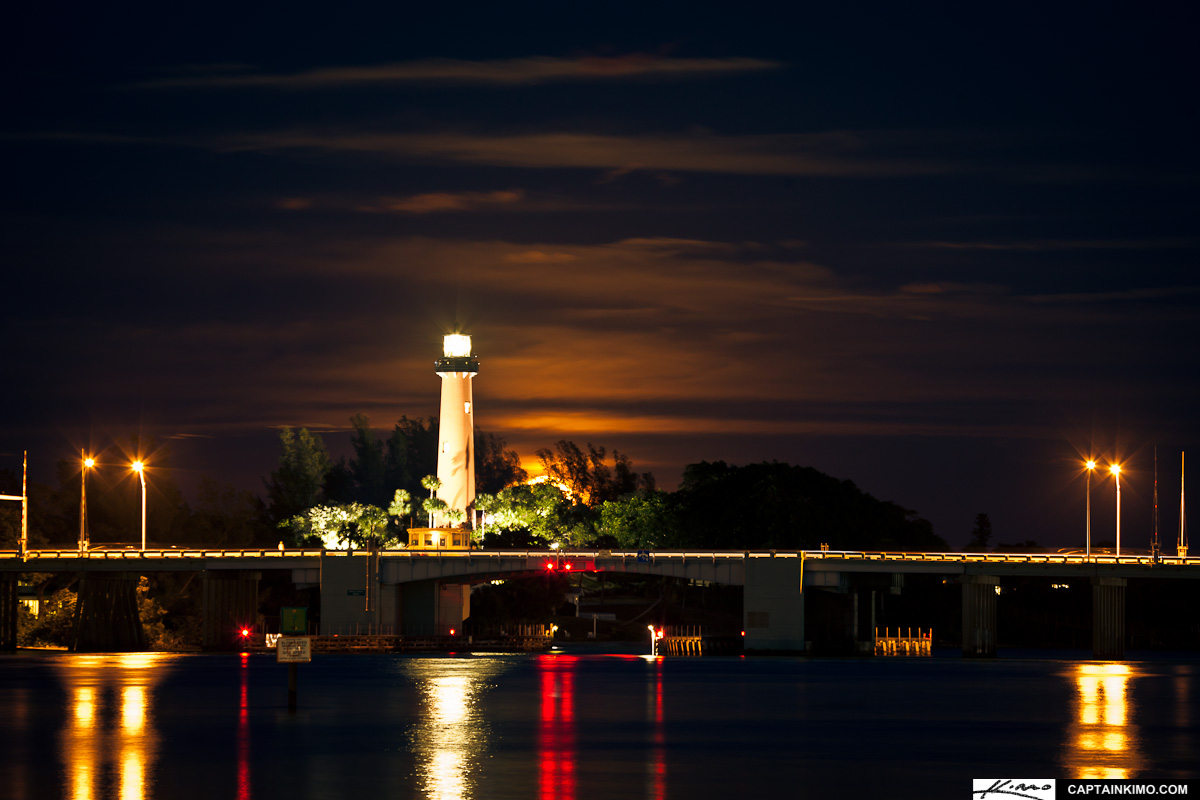 Full Moon Rise Teaser Jupiter Lighthouse Florida