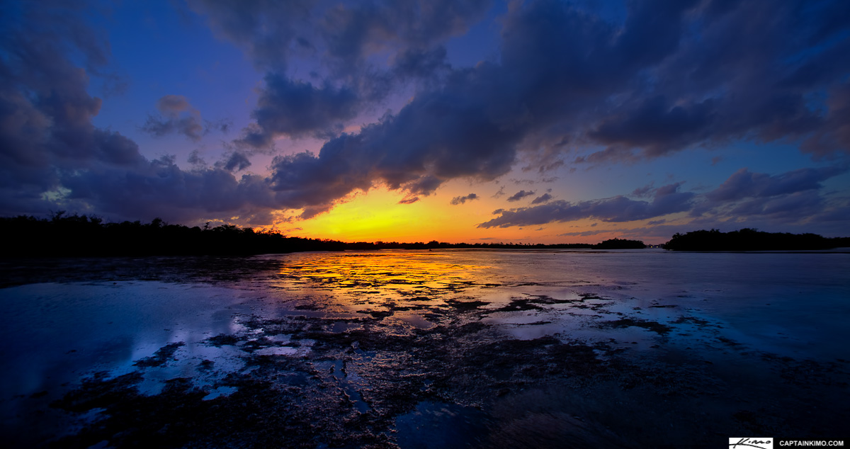 Sunset Panorama from Lake Worth Lagoon at Munyon Island