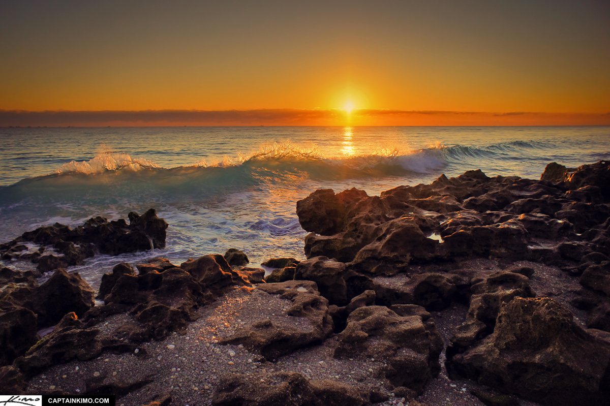 Large Wave During Sunrise at Coral Cove Park