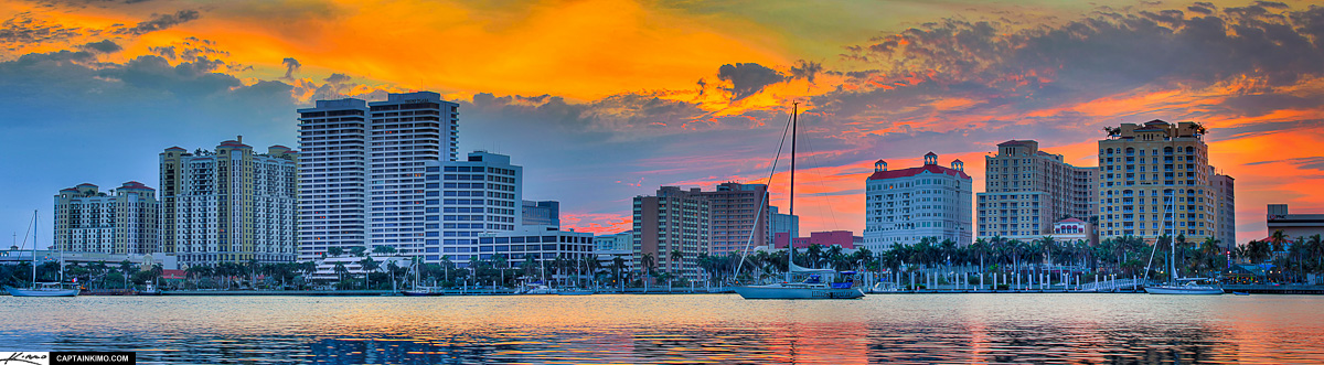 West Palm Beach Panorama Downtown City Skyline