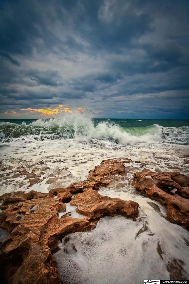 Wave Breaking Shore Jupiter Beach Florida