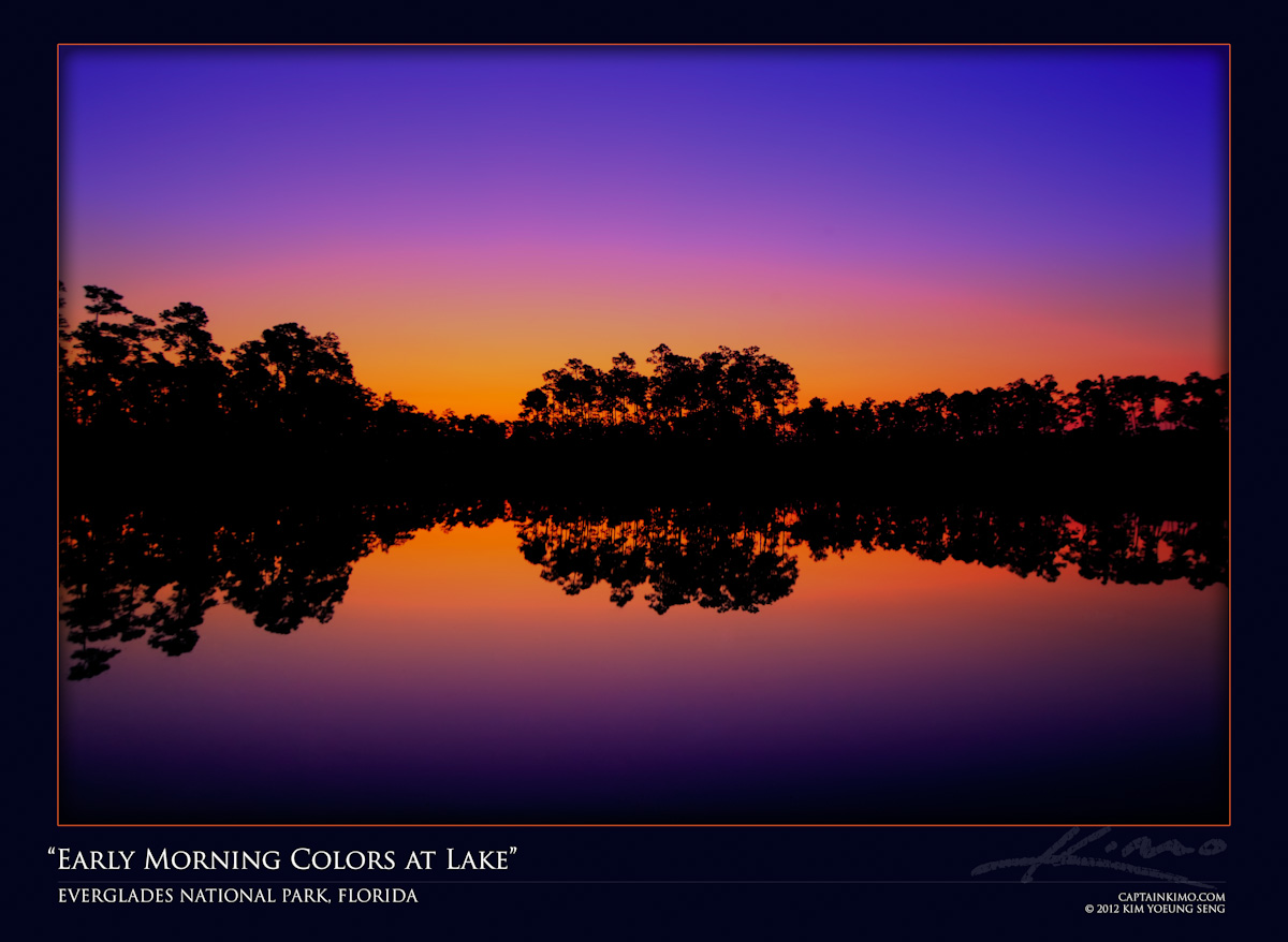 Early Morning Colors Over Lake at Everglades National Park