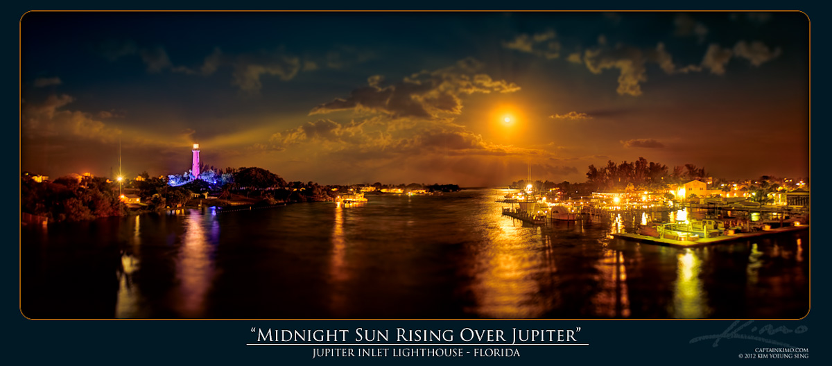 Midnight Sun Rising Over Jupiter Florida HDR Panorama