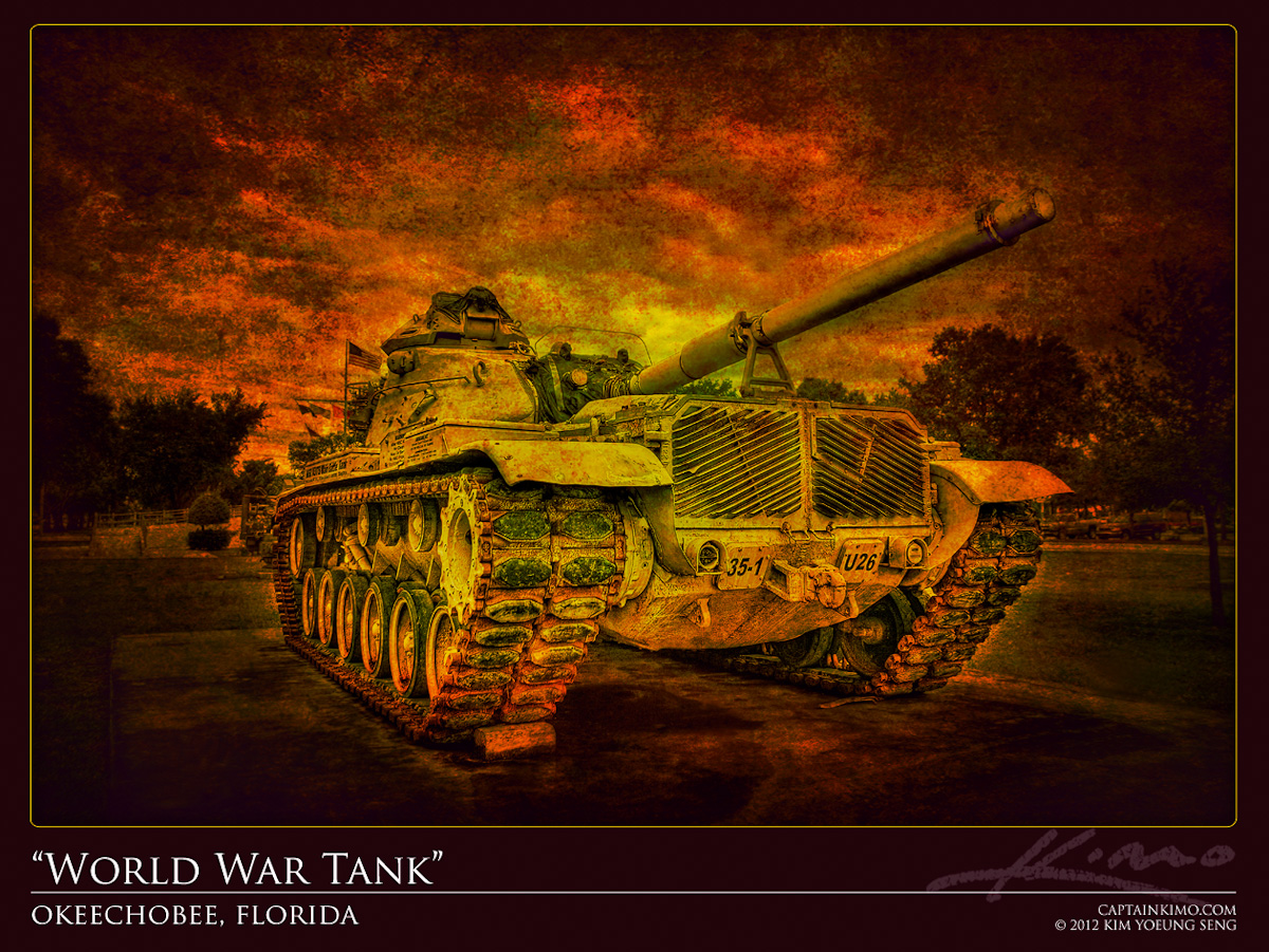 Old World War Tank Textured Photo Art