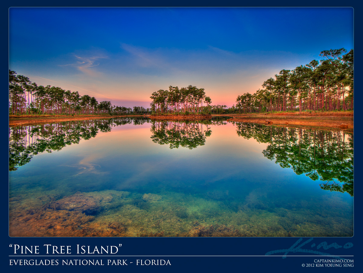 Sunrise at Long Pine Key Lake Everglades Florida
