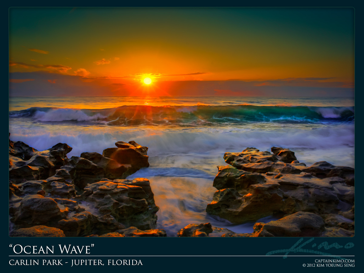 Ocean Wave Sunrise at Carlin Park Jupiter Florida