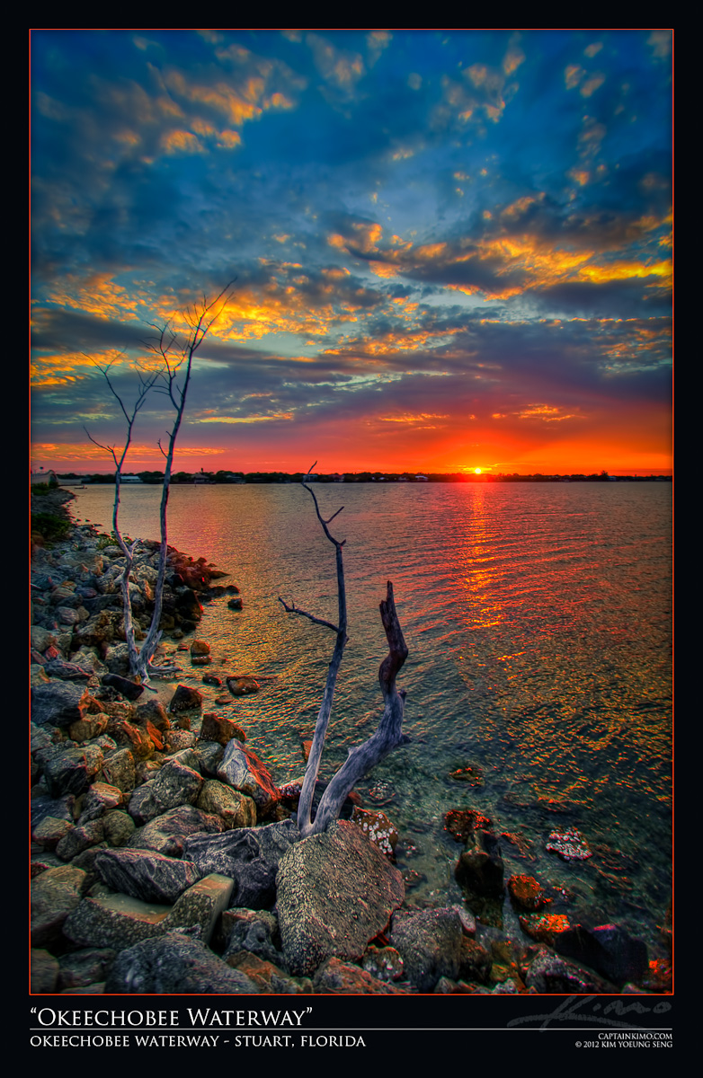 Sunset Over Okeechobee Waterway Stuart Florida