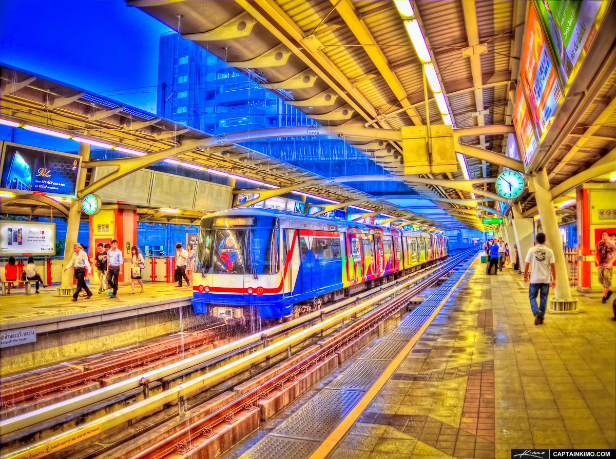 Skyrail Train Station at Downtown Bangkok Thailand