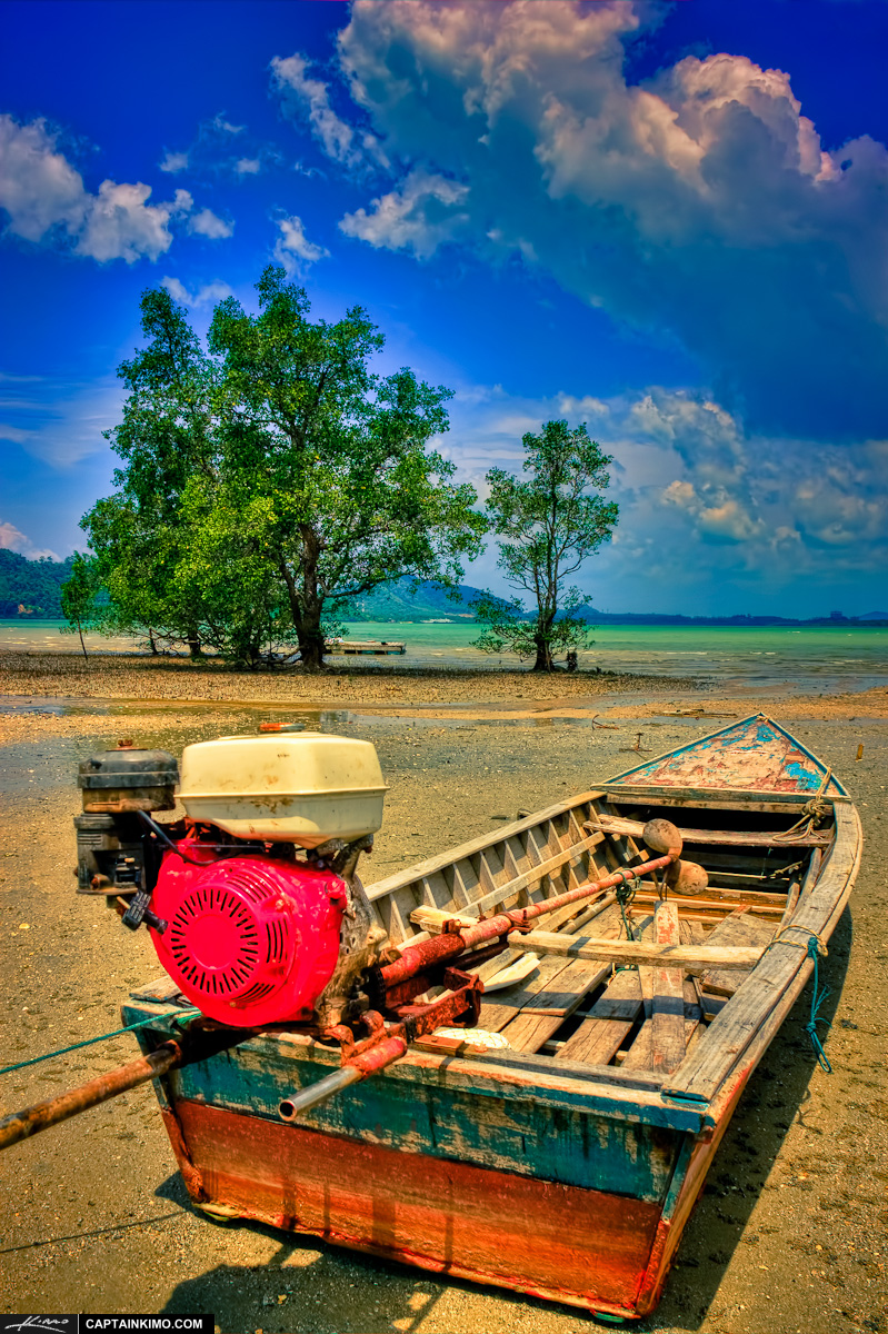 Small Boat on Coconut Island Phuket Thailand