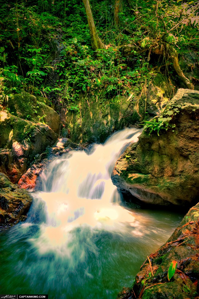 Bang Pae Waterfall Small Drop at Foot Phuket Thailand