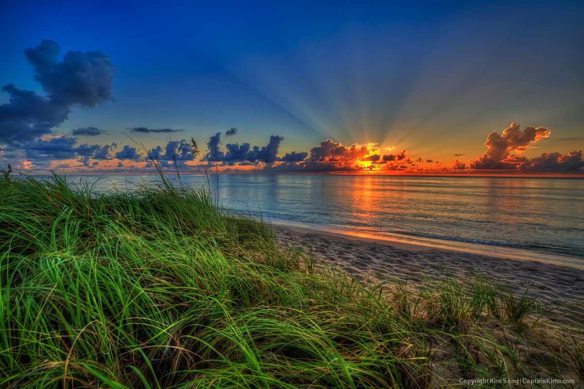 Sunrise at Palm Beach Shores Singer Island Beach with Sun Rays
