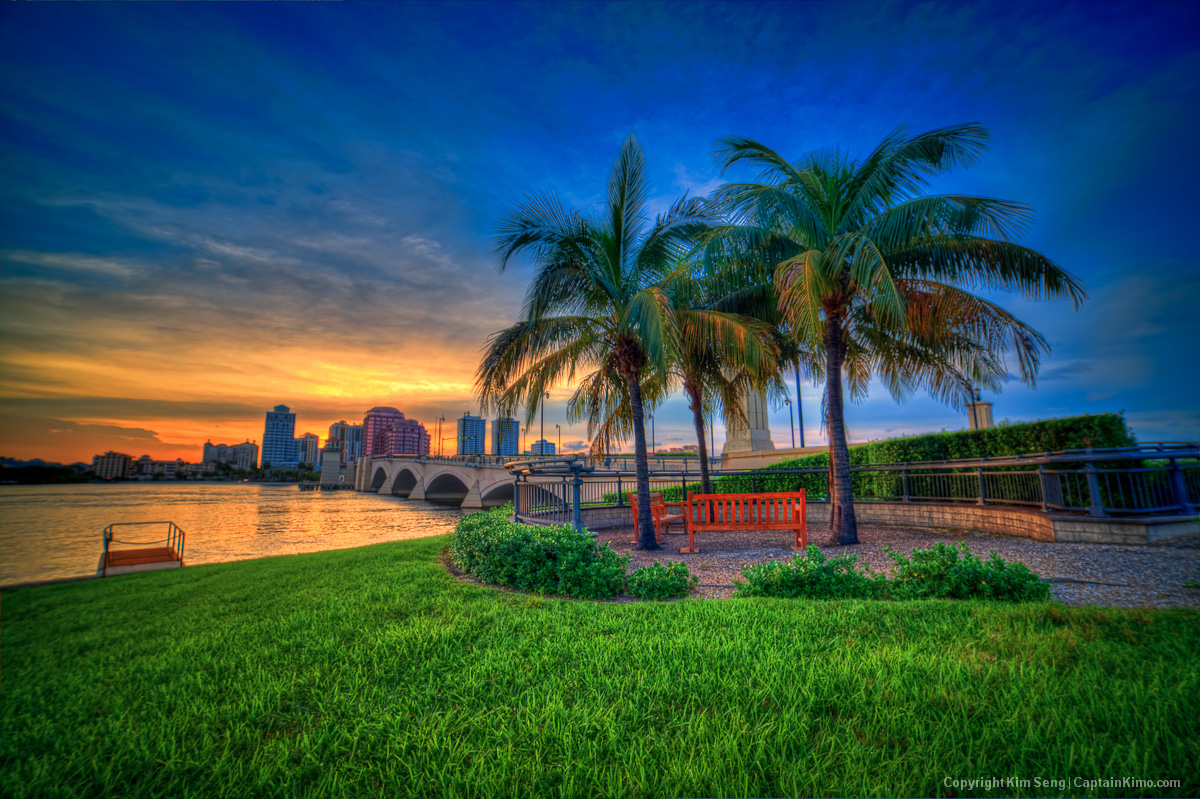 Sunset at West Palm Beach from Palm Beach Island Palm Beach County Florida