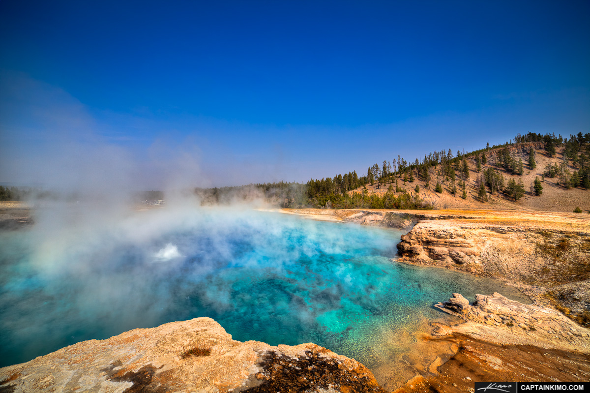 Excelsior Geyser at Midway Basin in Yellowstone National Park