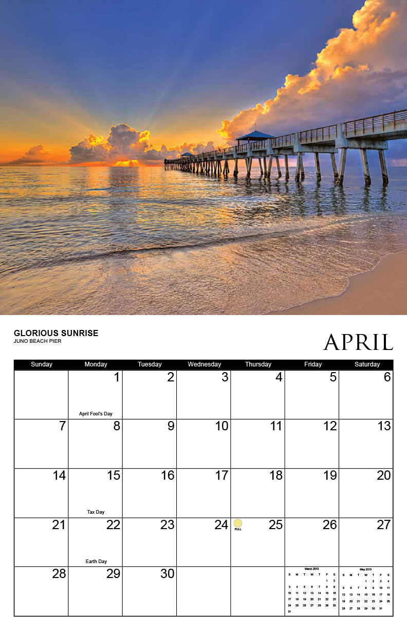 April 2013 Florida Calendar Image by Captain Kimo