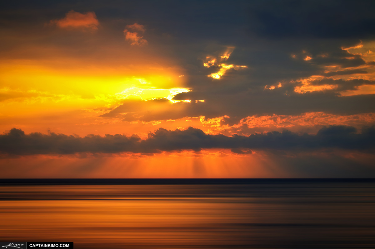 Golden Glow Over Atlantic Ocean During Sunrise