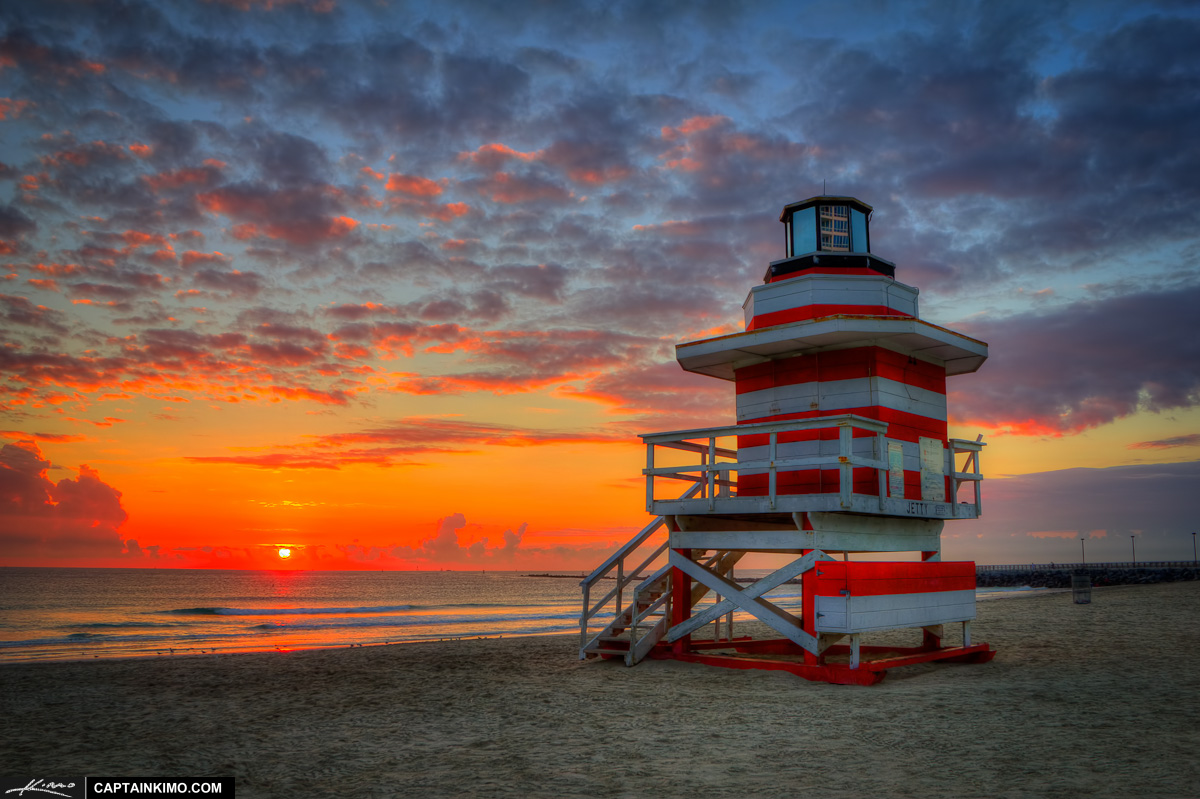 Sunrise at South Beach Miami Lighthouse Lifeguard Tower