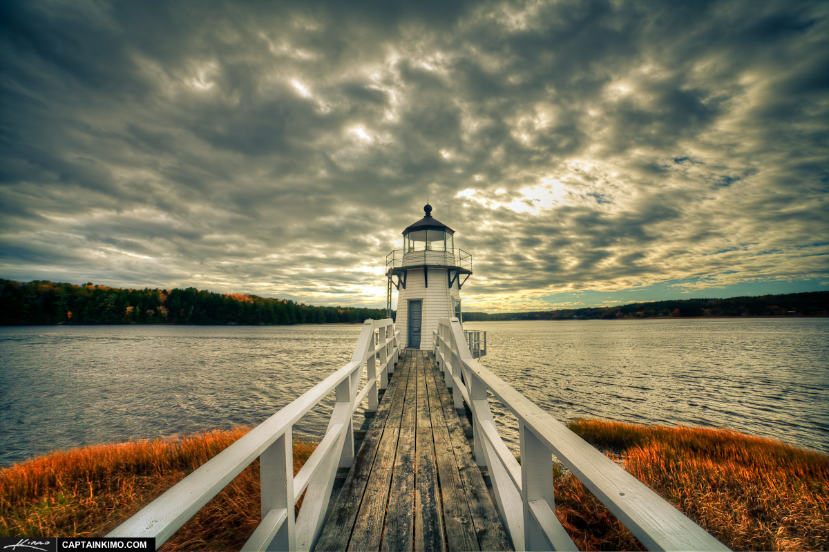 Doubling Lighthouse During a Gloomy Day in Arrowsic Maine