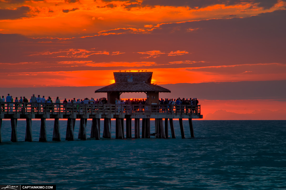 Sunset Naples Fishing Pier in Naples Florida