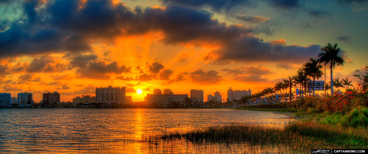 West Palm Beach Downtown Skyline Sunrise Panorama