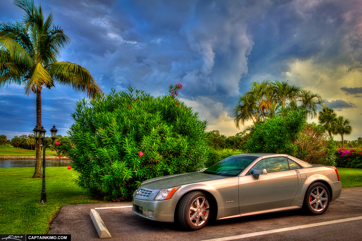 Cadillac XLR Sportscar with Incoming Storm