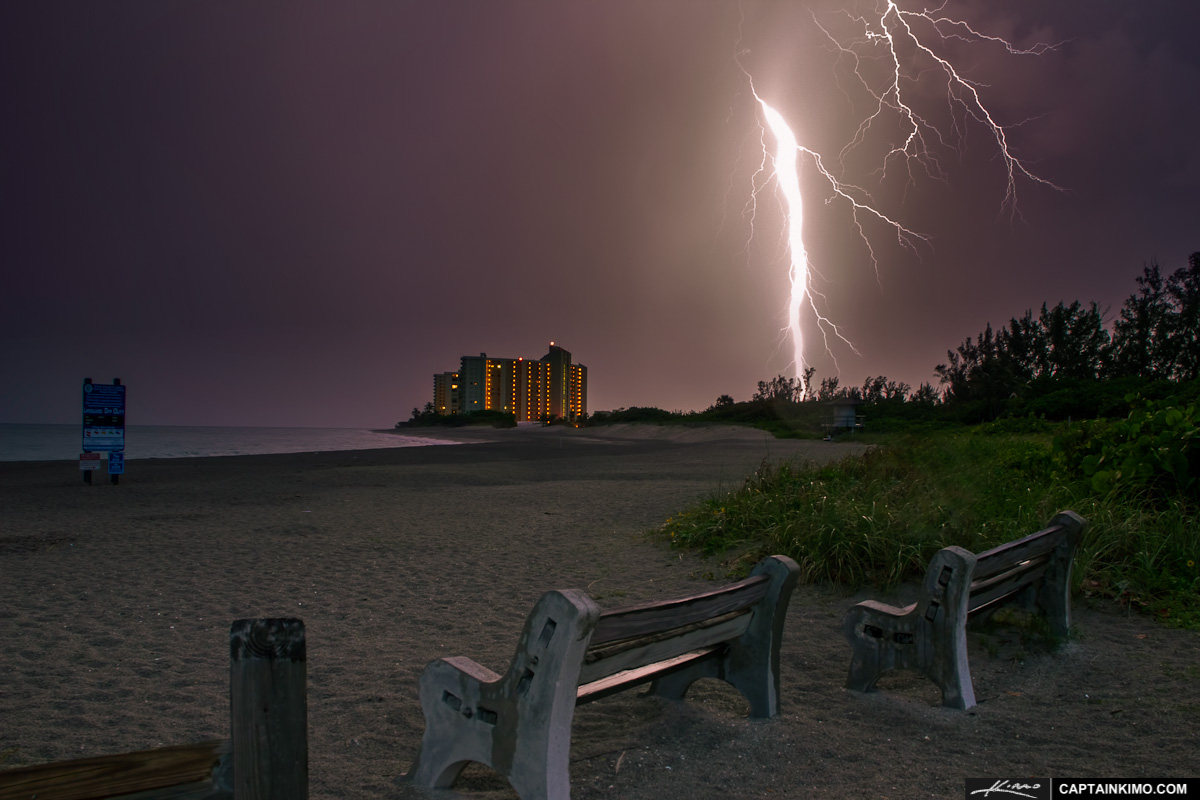 Florida Lightning Storm at Jupiter Beach Inlet Park