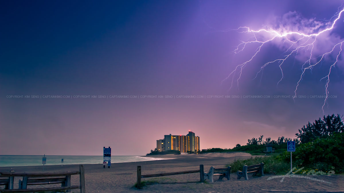 Lightning Storm Over the Jupiter Inlet Beach Florida