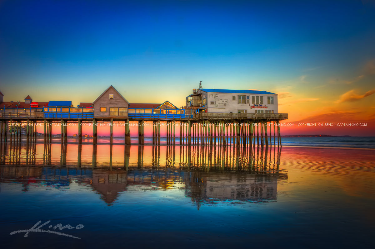 Old Orchard Beach Sunset at the Pier in Maine