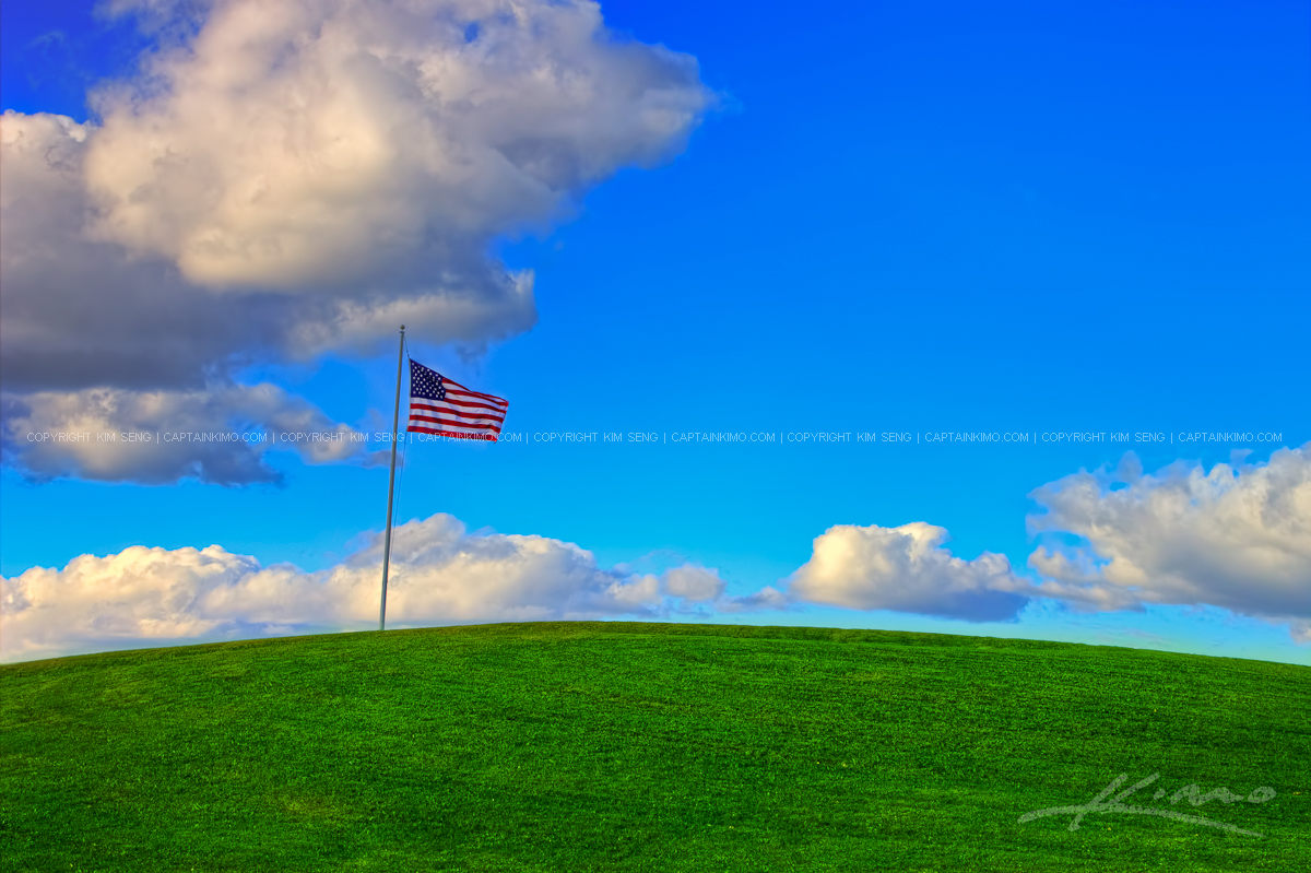 American Flag on Green Mountain Hill
