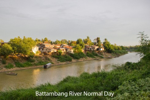 Battambang River on a Normal Day in Cambodia