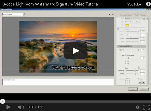 Adobe Lightroom Watermark Signature Video Tutorial