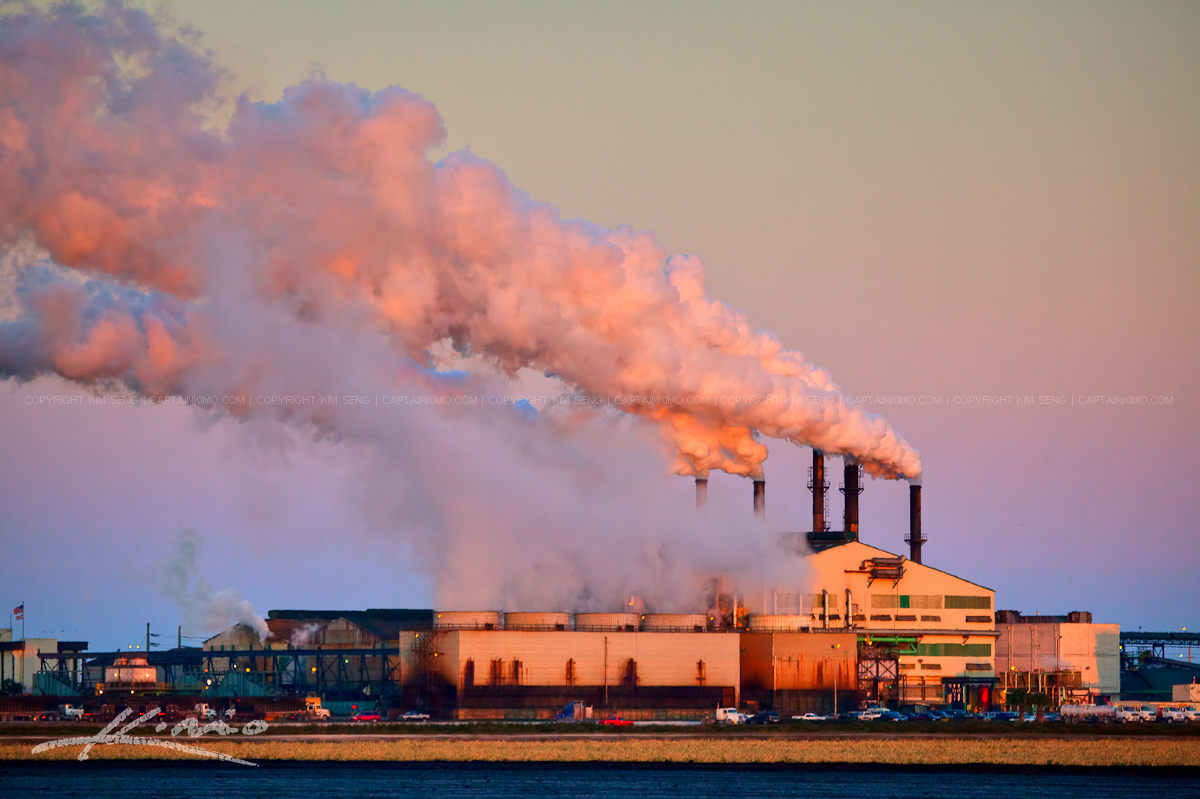 Sugar Factory Producing Smoke Pollution into the Earth