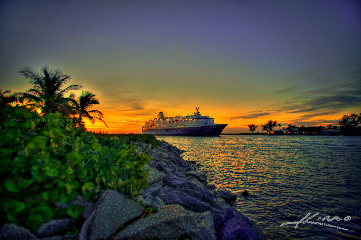 Cruise Ship Entering Palm Beach Inlet at Singer Island