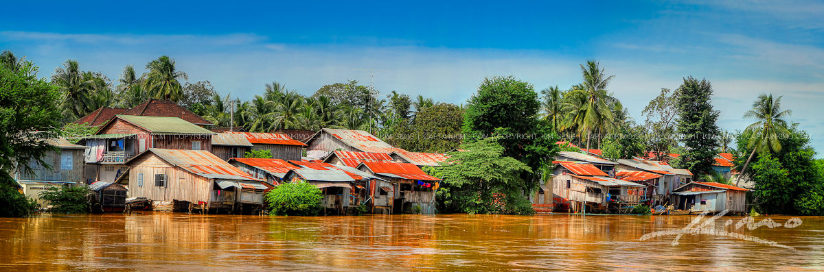 River Rising in Battambang Cambodia from Heavy Rain