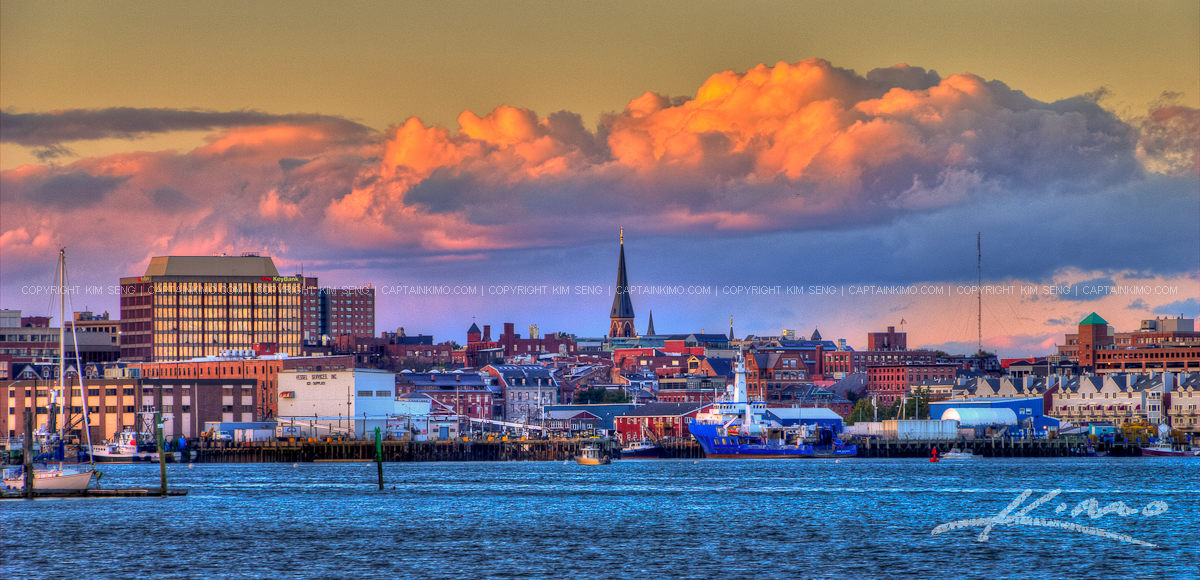 Portland Maine Skyline of the Marina – HDR Photography by ...