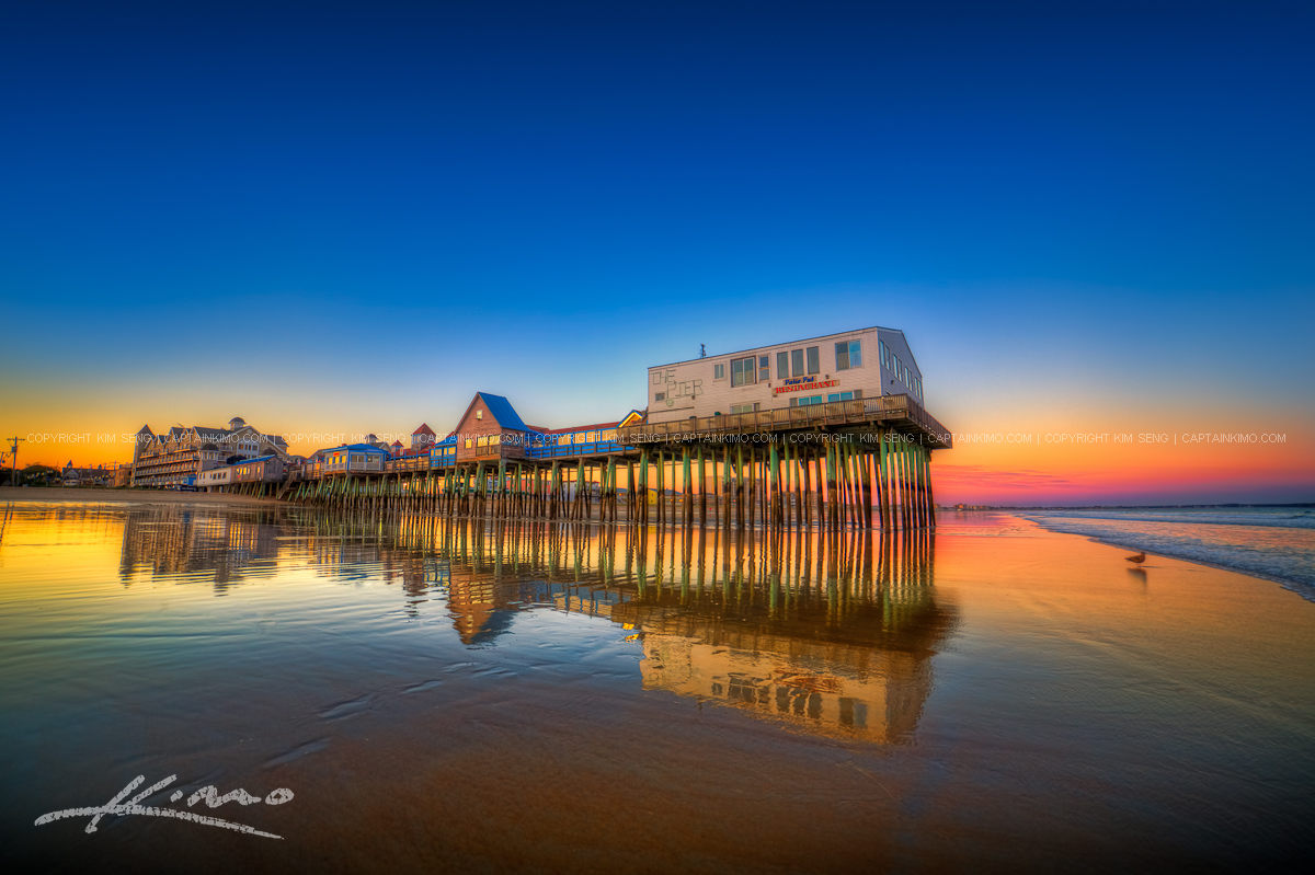 Old Orchard Beach Pier Colorful Sunset Maine