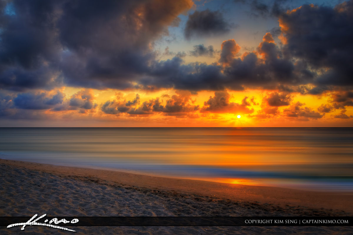Atlantic Ocean Sunrise at Beach Florida HDR Image