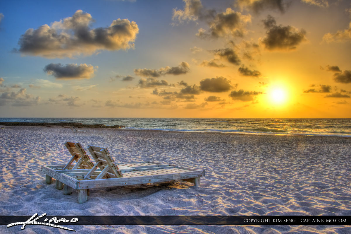 Beach Chair Sunrise at Singer Island Florida
