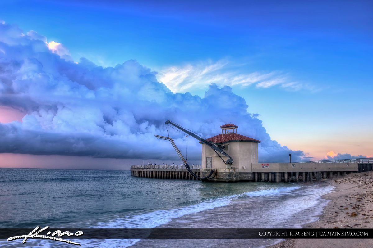 Dramatic Clouds Over the Boynton Beach Inlet Jetty