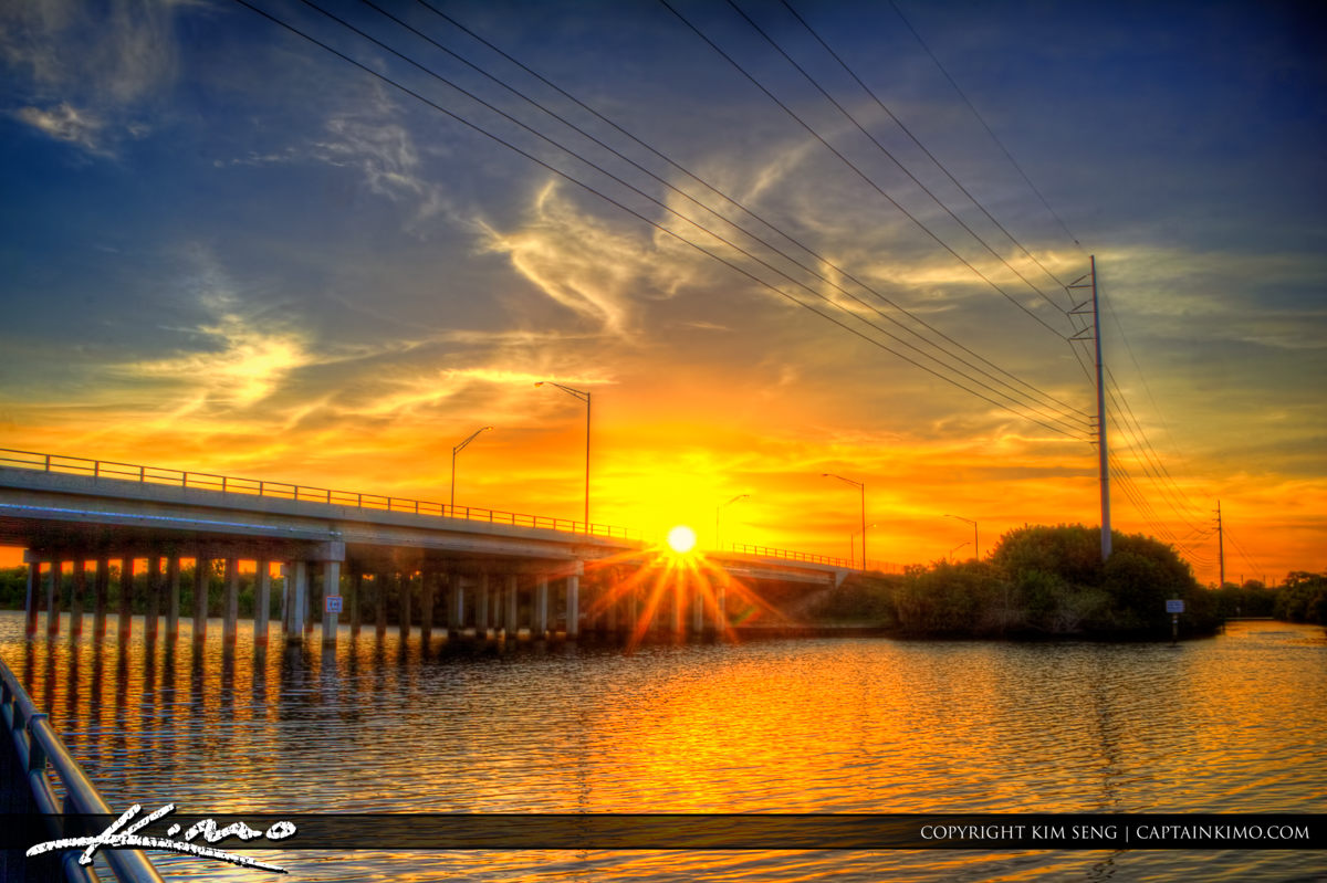 Port St Lucie Sunset at Saint Lucie Blvd Bridge